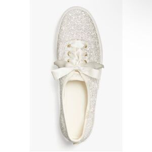 KATE SPADE X KEDS | Glitter Sneakers with Satin Ribbon Flat Style Women’s Size 6